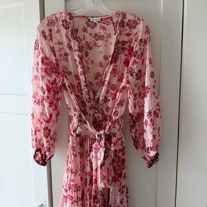 Poupette St. Barth Pink Floral Maxi Dress